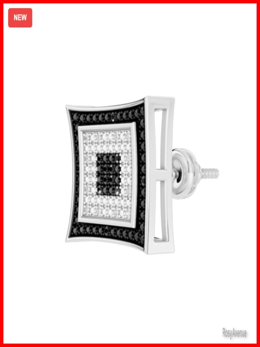 925 Sterling Silver Real Diamond Stud Earrings Unisex Screw Back